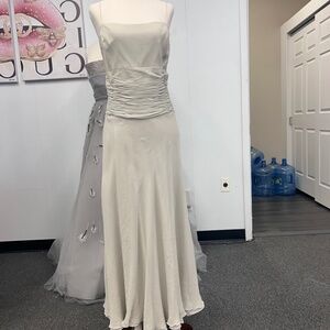 Terri Jon tan midi sleeveless dress Sz 14